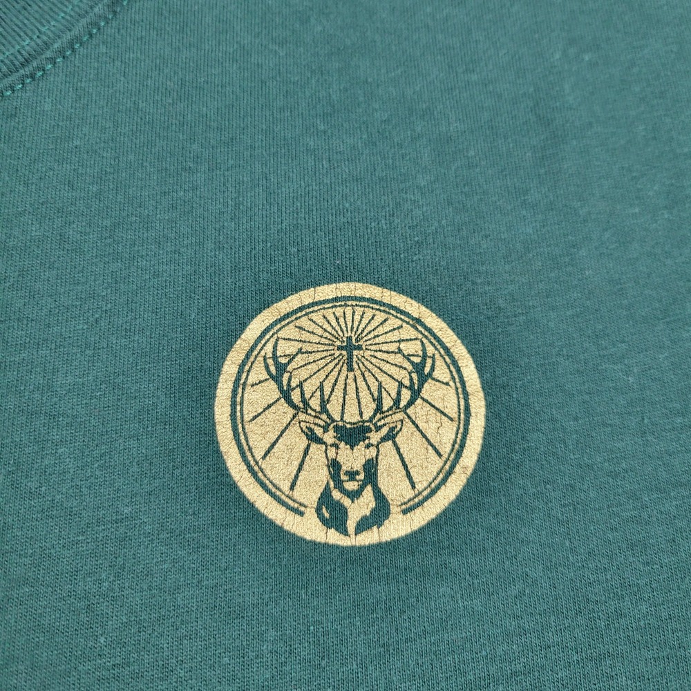 Jagermeister Crewneck T-Shirt‎ Green Mens XL Short Sleeve Graphic Print Cotton